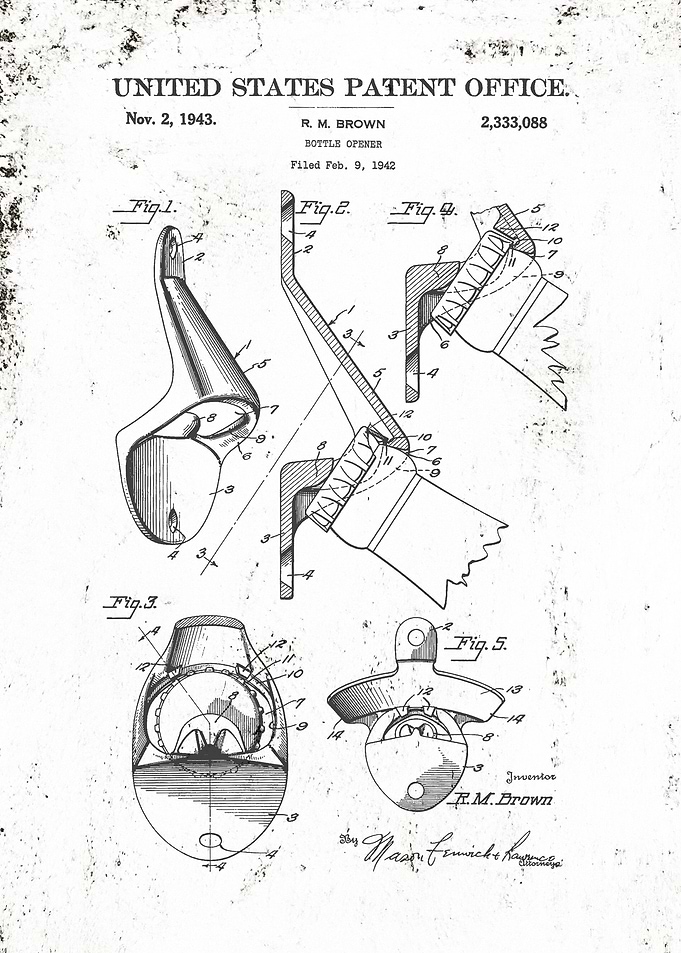 Bottle Opener Patent 1943