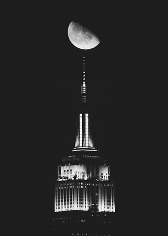 Empire State and the moon