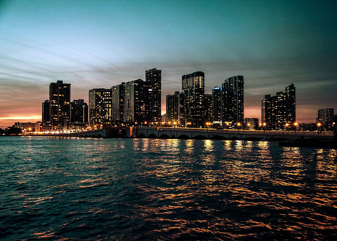 Miami City at night USA