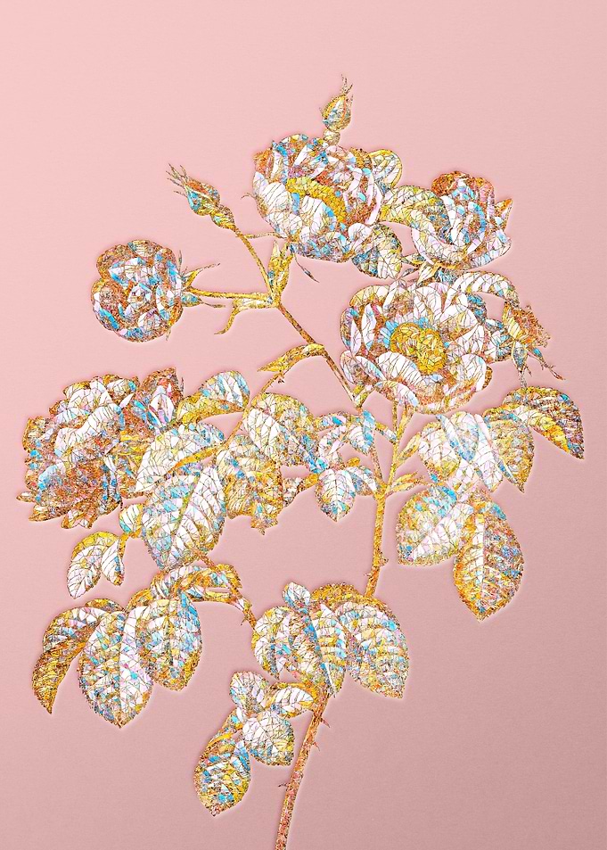 Pink Rainbow Mosaic Flower