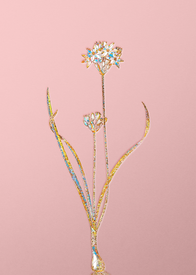 Pink Rainbow Mosaic Flower