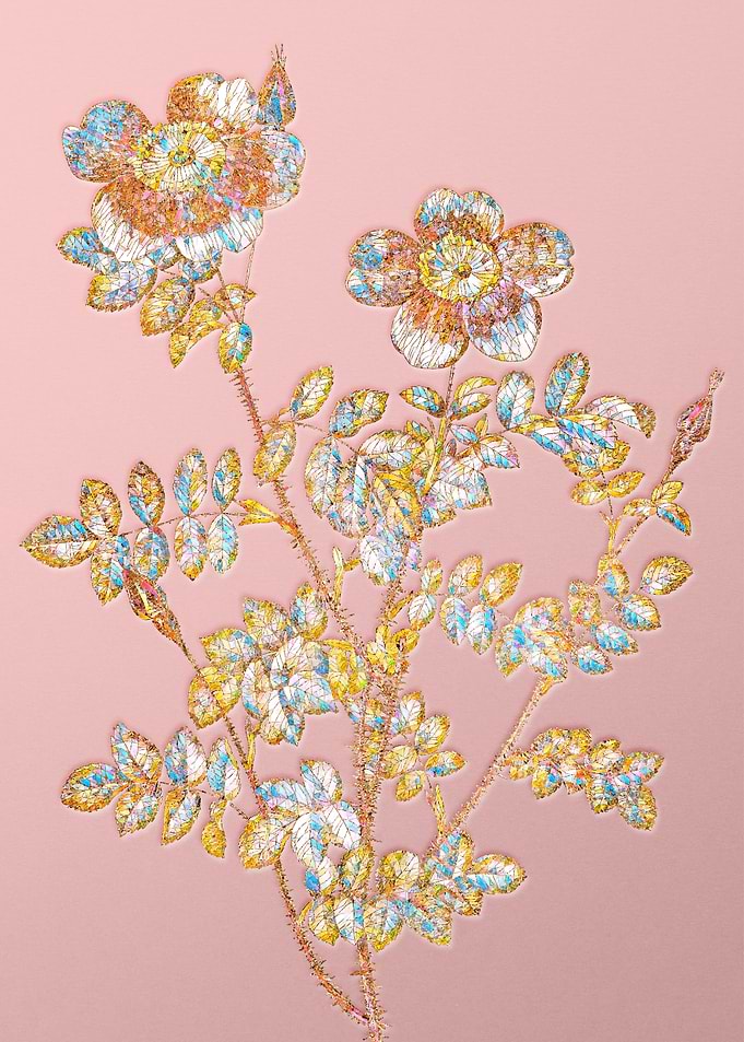 Gold Rainbow Mosaic Flower