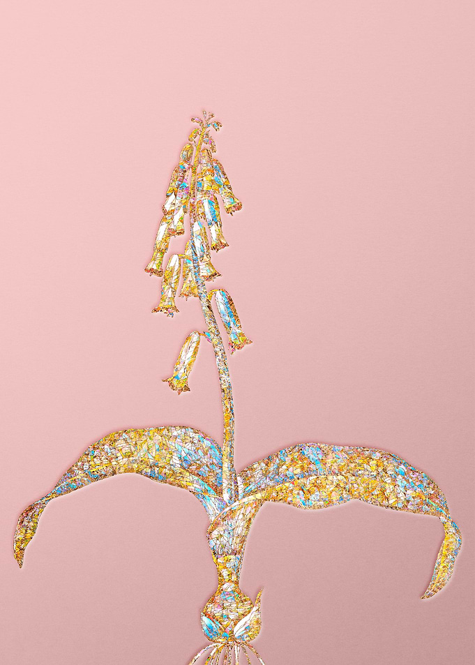 Gold Rainbow Mosaic Flower