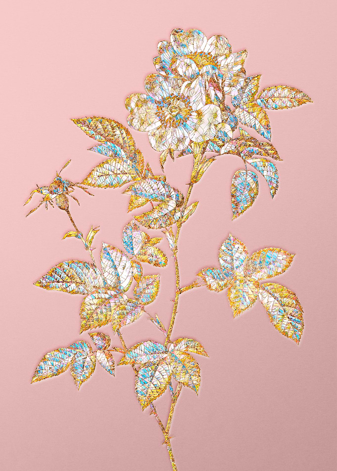 Pink Crystal Mosaic Flower