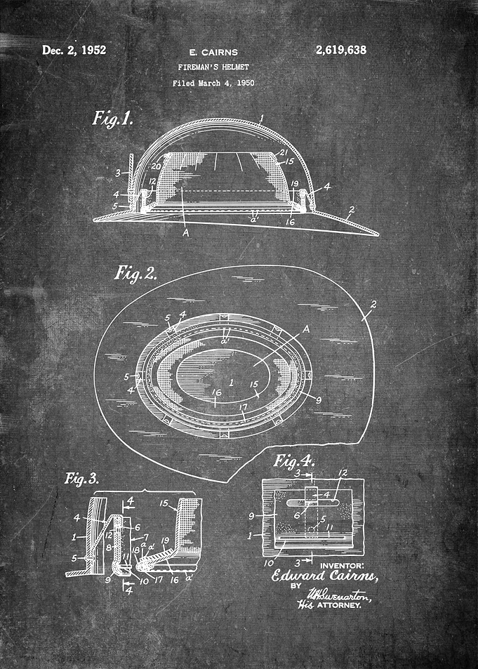 Firemans Helmet Patent