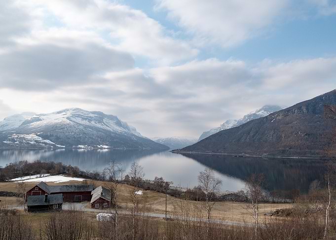 A farm along fjords