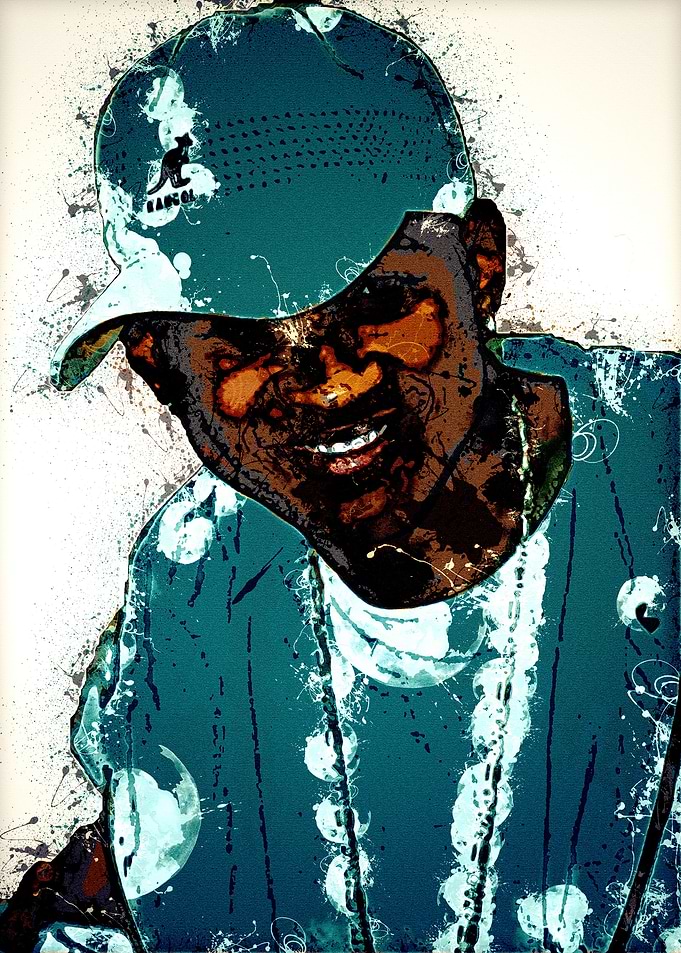 Usher wear blue hat