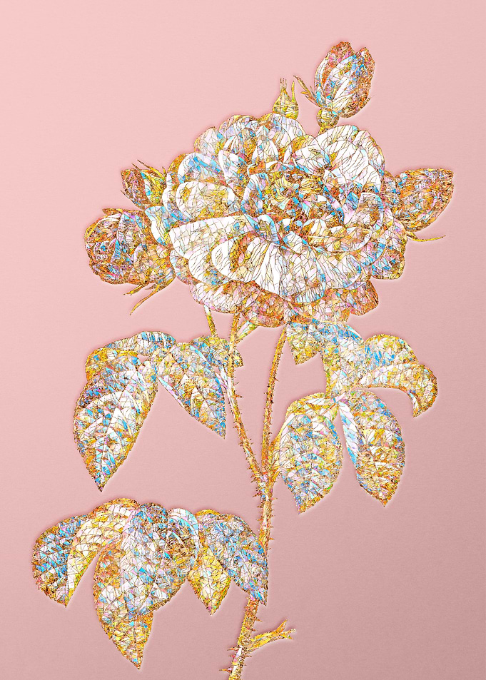 Pink Rainbow Mosaic Flower
