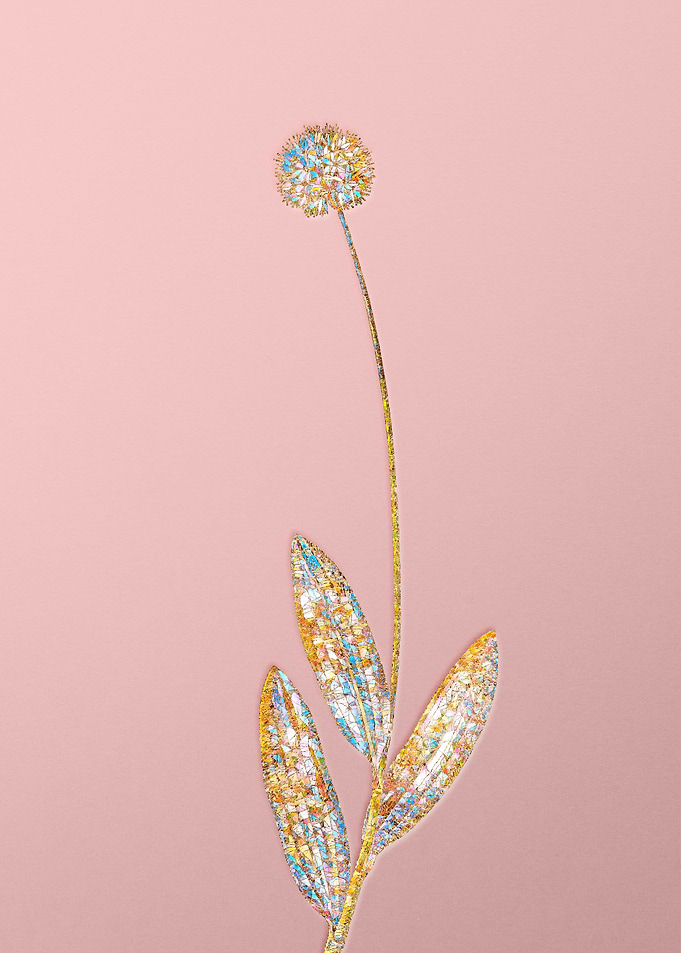 Pink Rainbow Mosaic Flower
