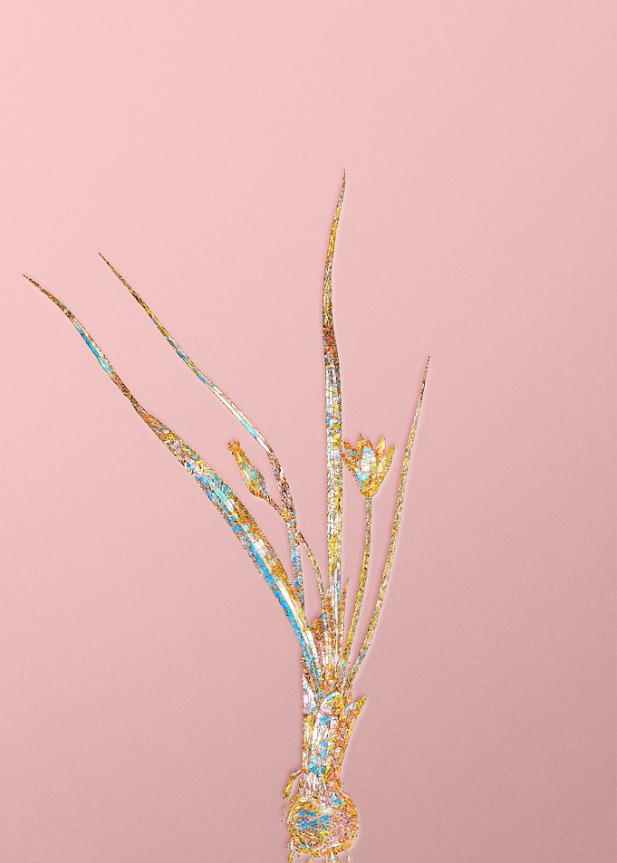 Pink Crystal Mosaic Flower