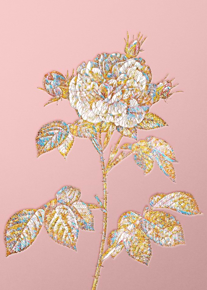Gold Rainbow Mosaic Flower