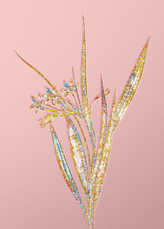 Pink Crystal Mosaic Flower