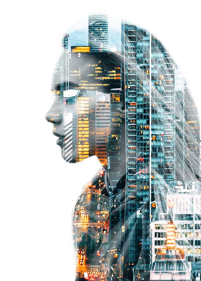 Girl Abstract Cityscapes