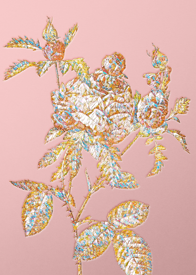 Pink Rainbow Mosaic Flower