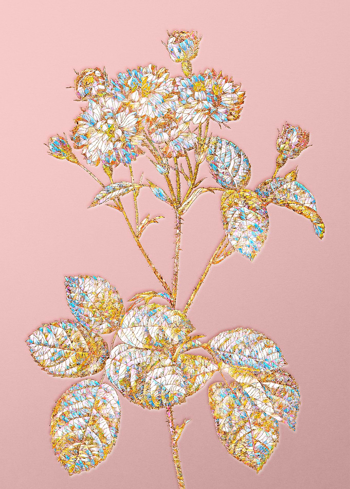 Pink Rainbow Mosaic Flower