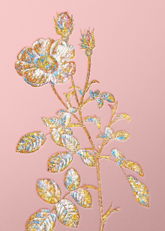 Gold Rainbow Mosaic Flower