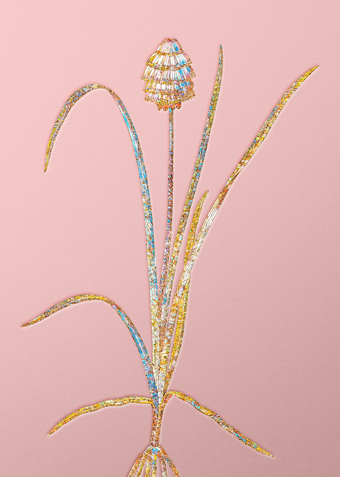 Pink Rainbow Mosaic Flower