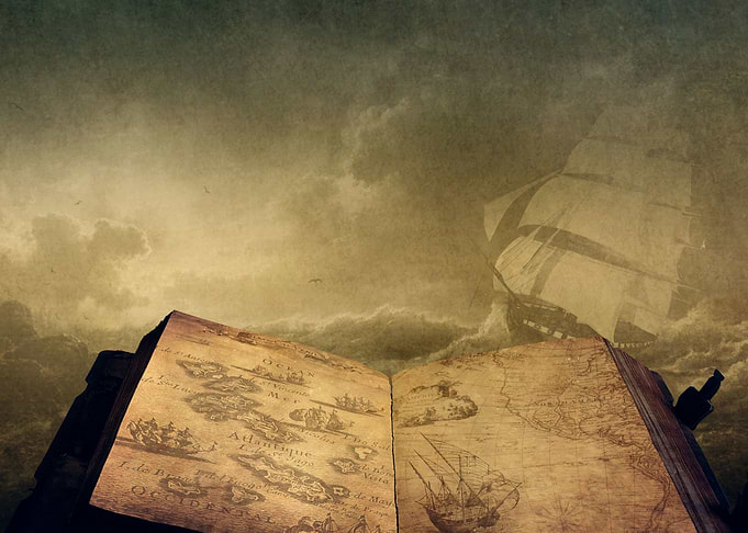 Antique Nautical Ship Map