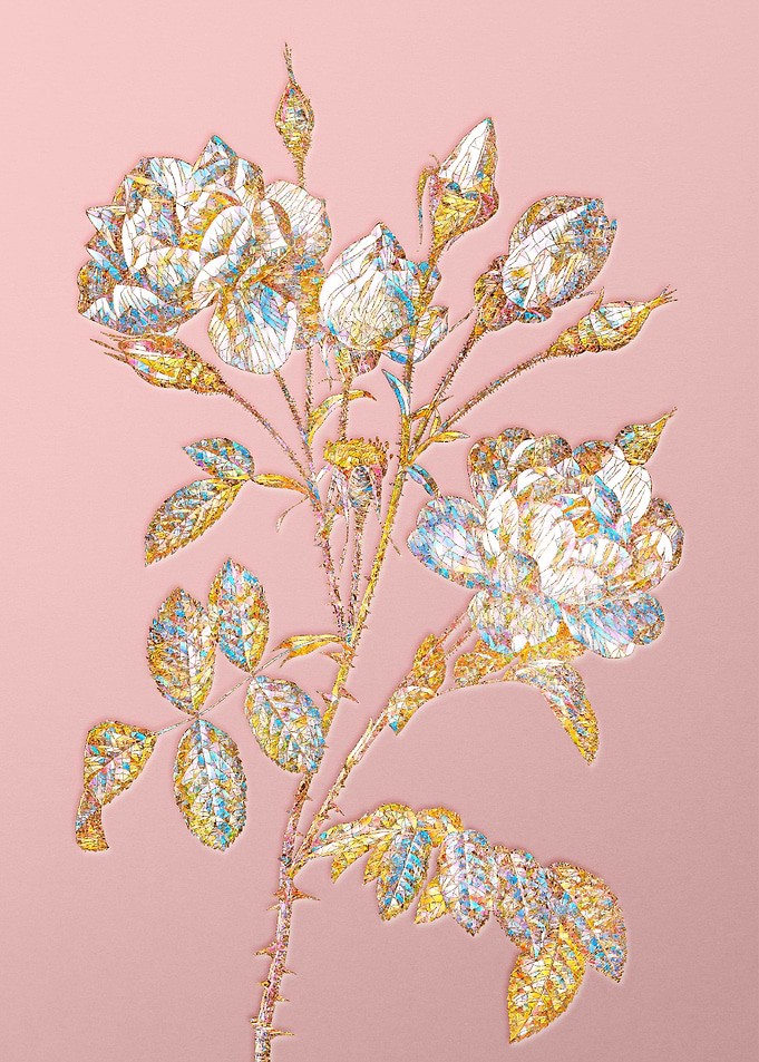 Gold Rainbow Mosaic Flower