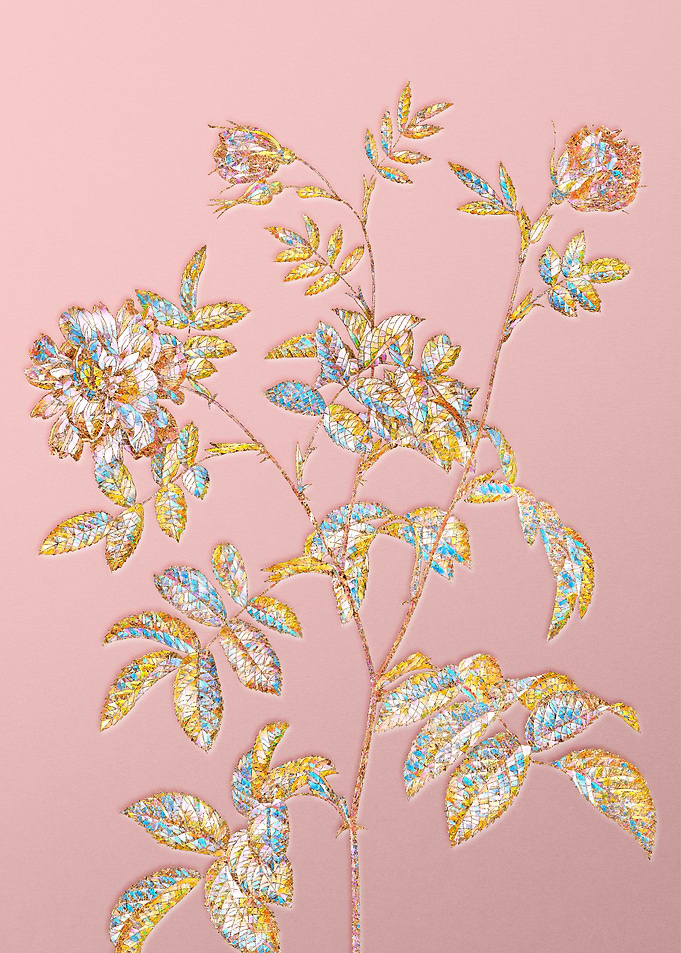 Pink Rainbow Mosaic Flower