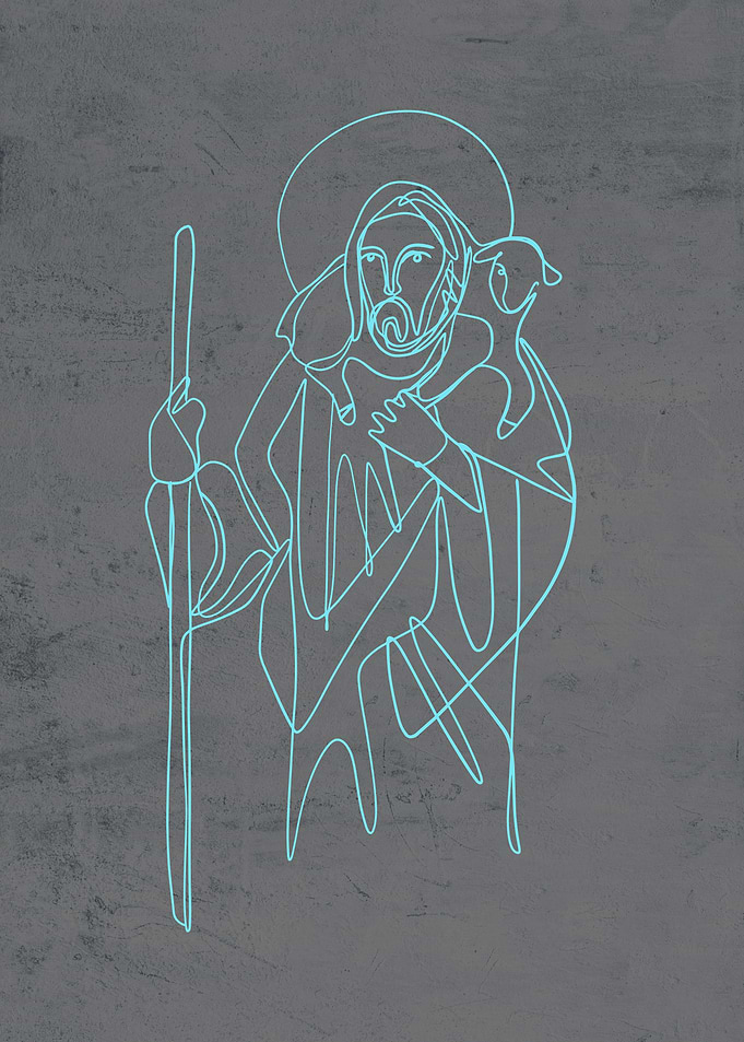 Jesus Good Shepherd art