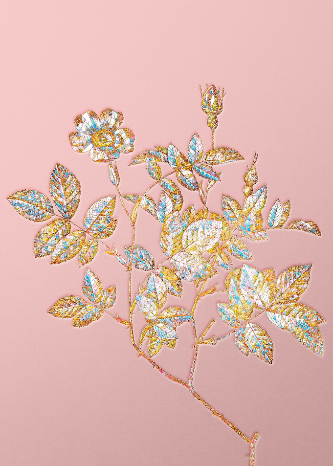 Gold Rainbow Mosaic Flower