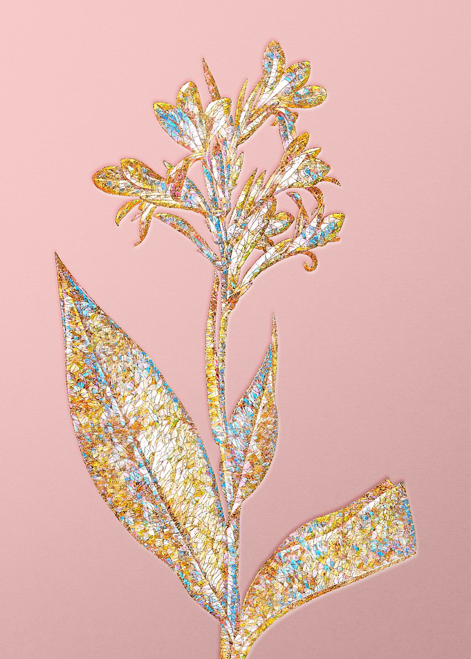 Gold Rainbow Mosaic Flower
