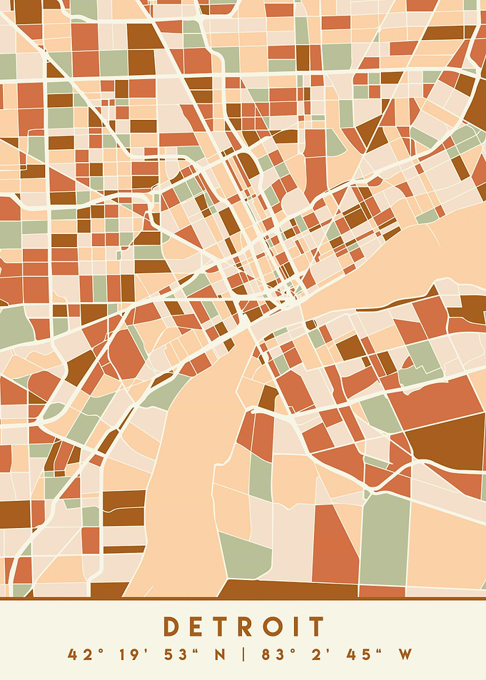 DETROIT MICHIGAN CITY MAP