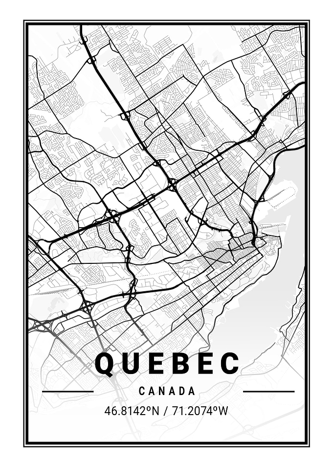 Quebec Light City Map