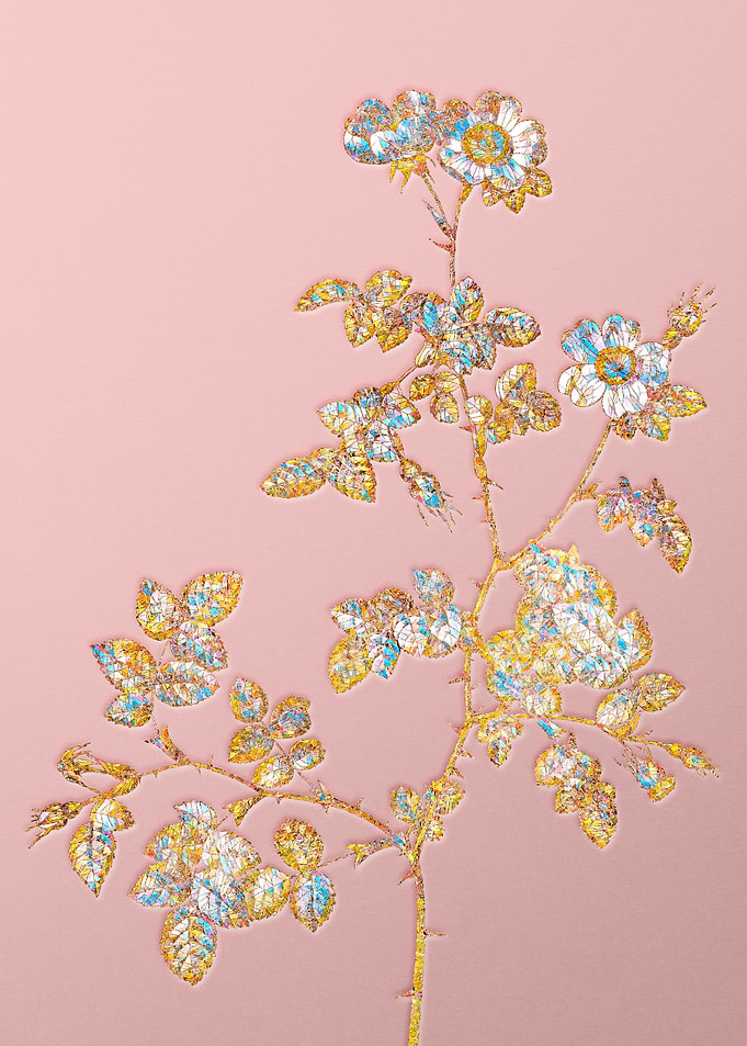 Gold Rainbow Mosaic Flower