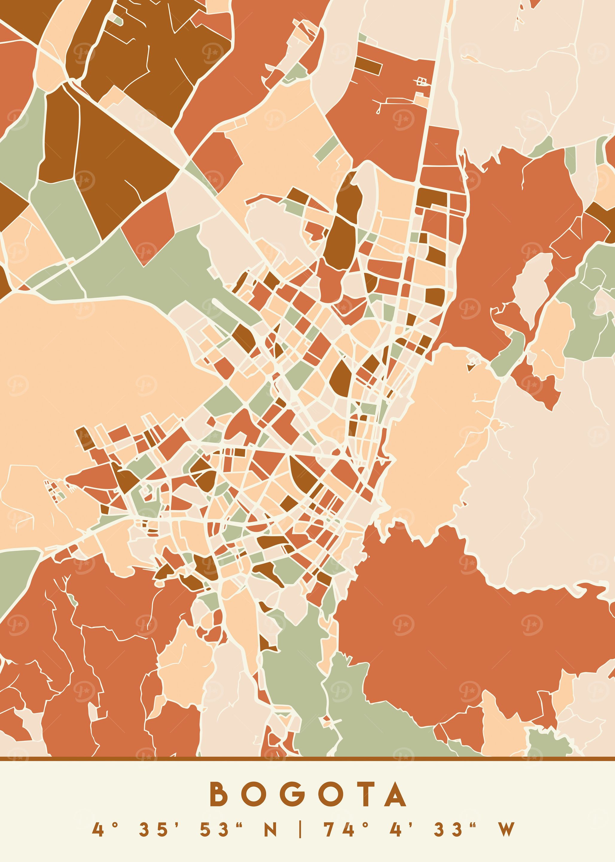 BOGOTA COLOMBIA CITY MAP