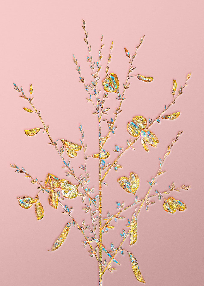 Gold Crystal Mosaic Flower