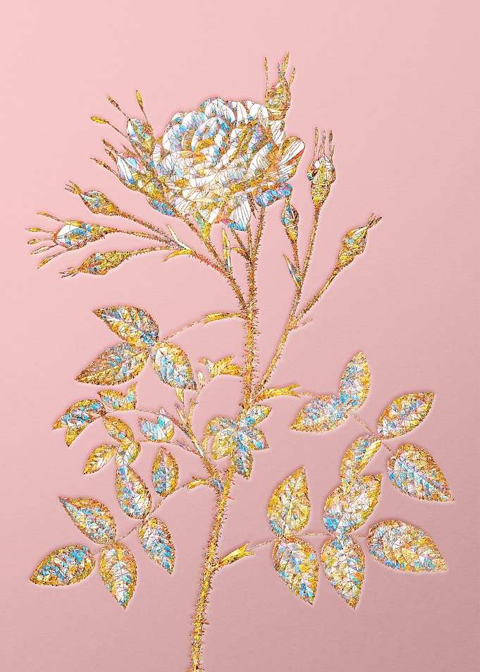 Gold Rainbow Mosaic Flower