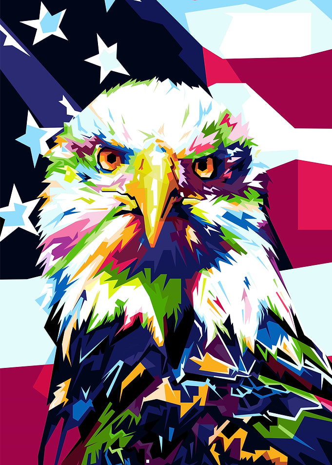 Bald Eagle WPAP Pop art
