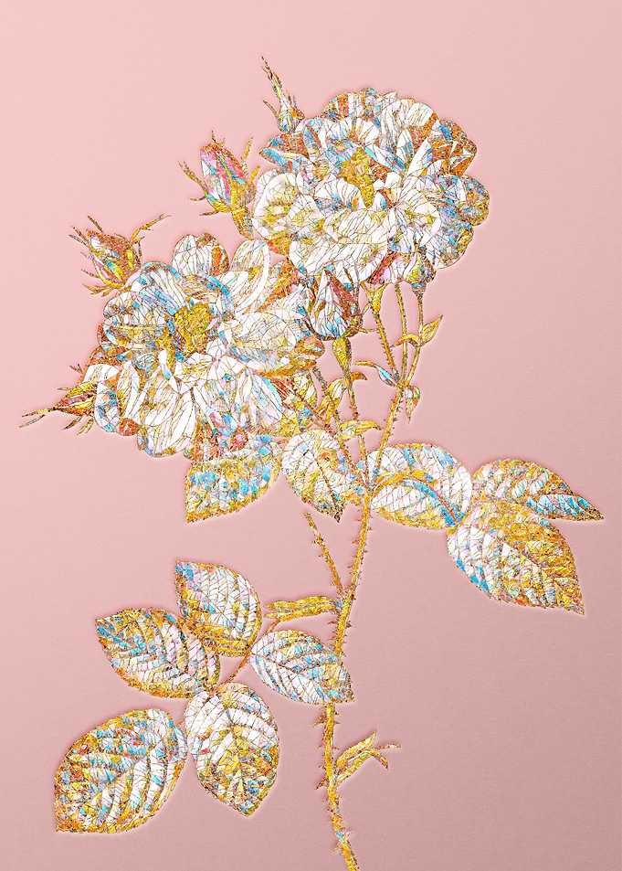 Pink Crystal Mosaic Roses