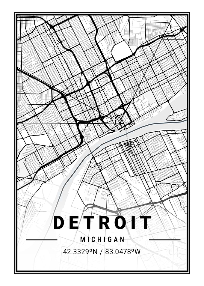 Detroit Light City Map
