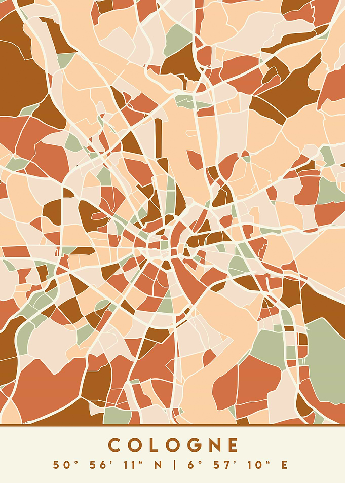 COLOGNE GERMANY CITY MAP