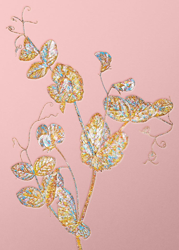 Gold Rainbow Mosaic Flower