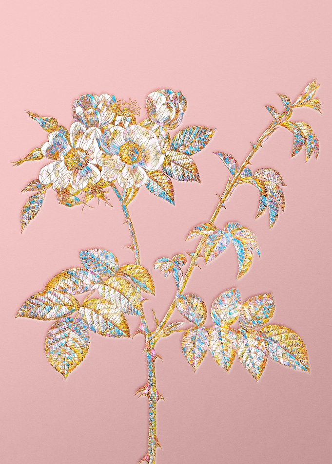 Pink Crystal Mosaic Roses