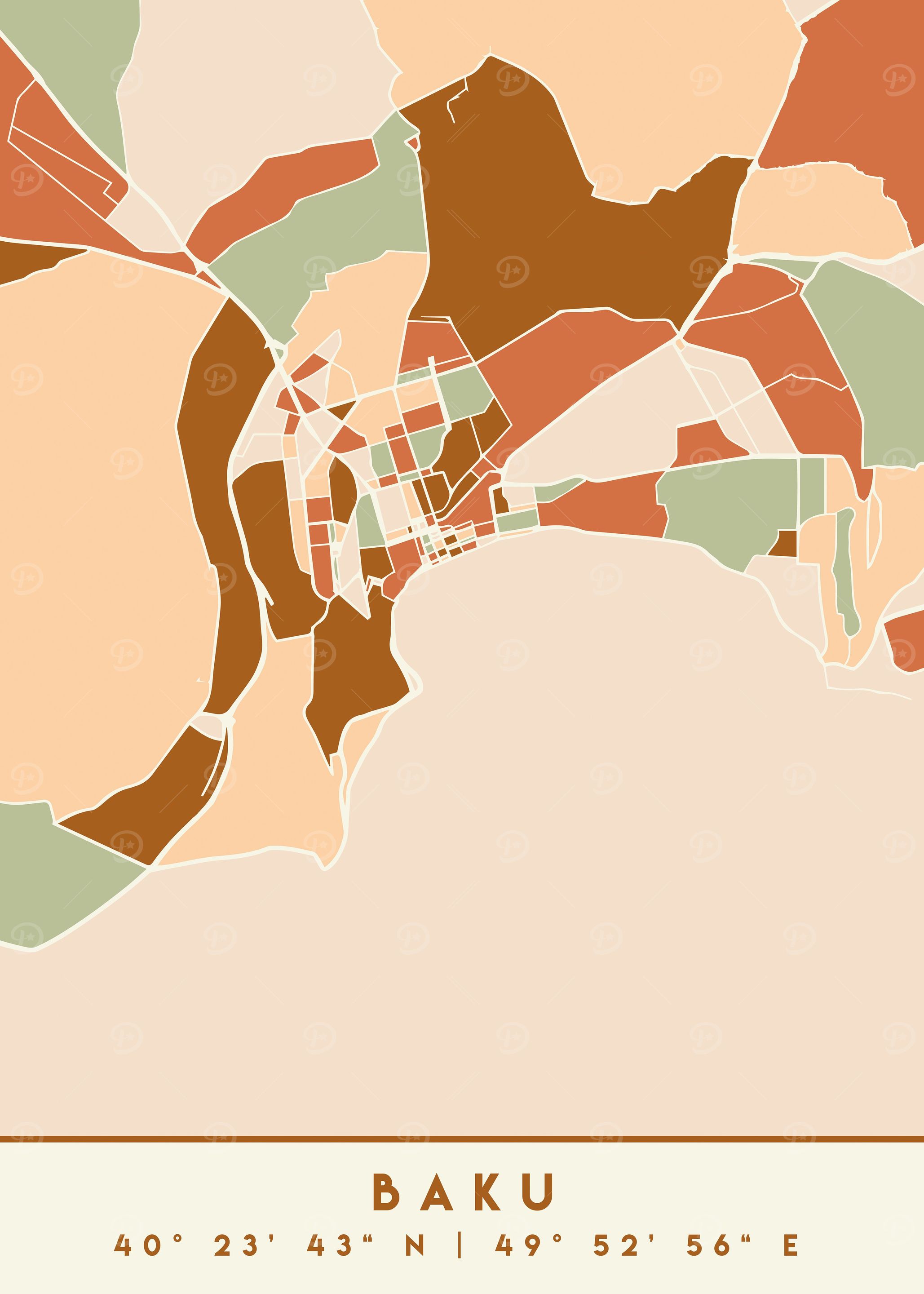 BAKU AZERBAIJAN CITY MAP