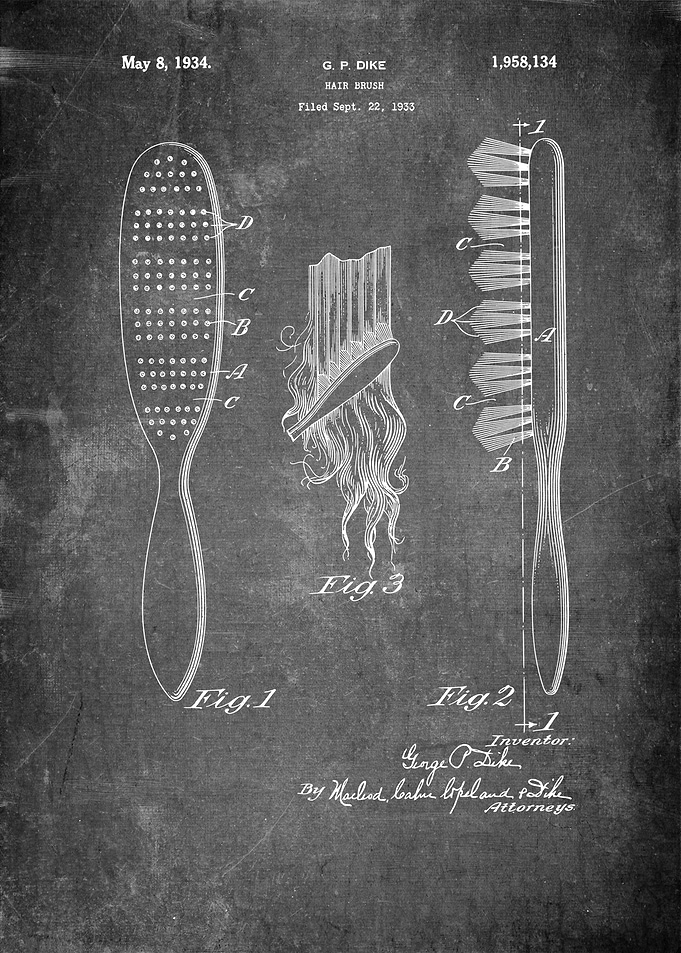 Hairbrush Vintage Patent