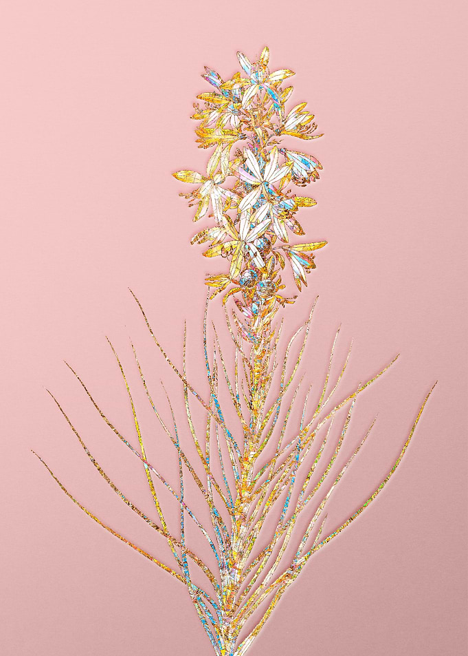 Gold Crystal Mosaic Flower