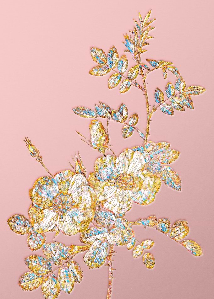 Gold Crystal Mosaic Flower