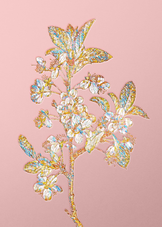 Gold Rainbow Mosaic Flower