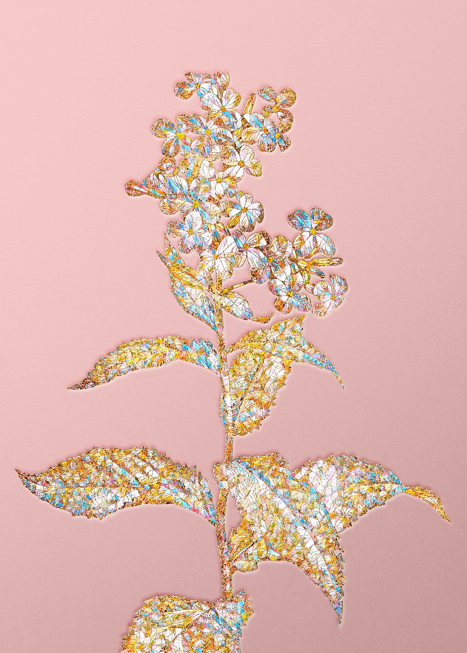 Gold Rainbow Mosaic Flower