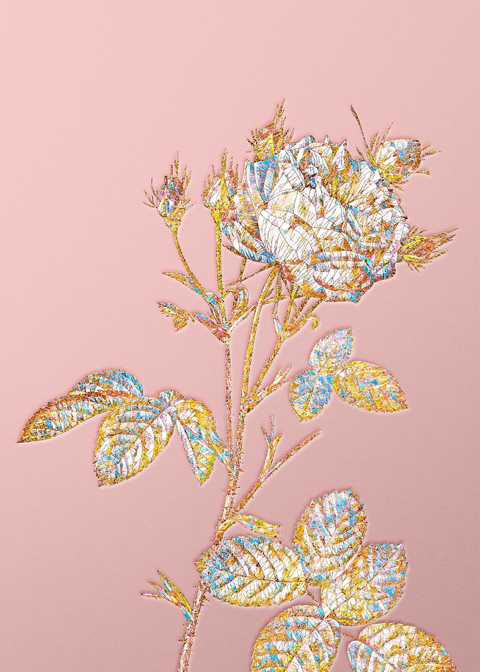 Gold Rainbow Mosaic Flower