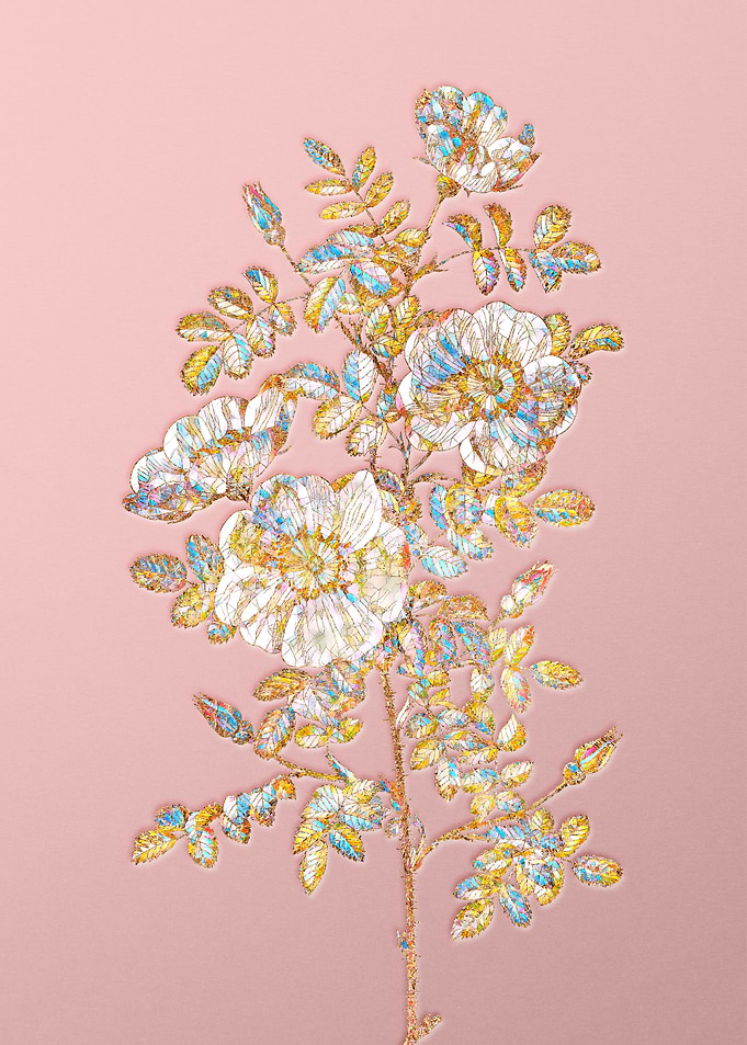 Pink Crystal Mosaic Roses