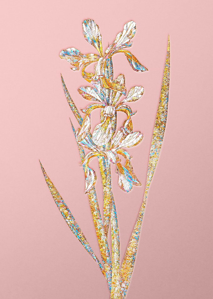Gold Crystal Mosaic Flower