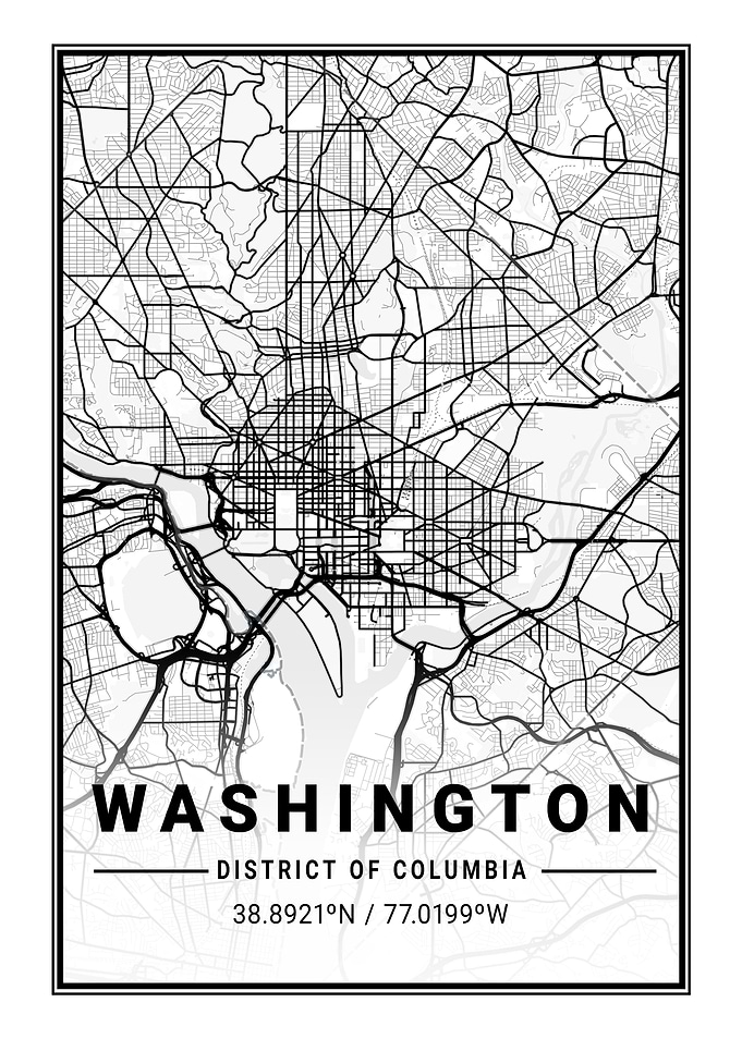 Washington Light City Map