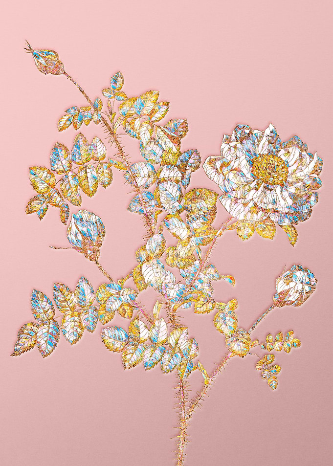 Pink Crystal Mosaic Roses